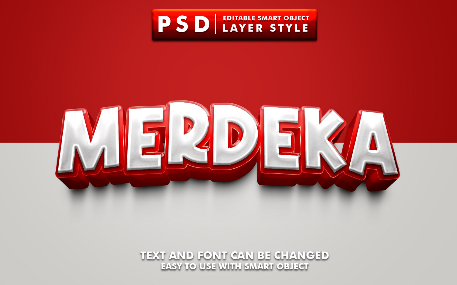 Indonesia Independence Day Editable Text Effect psd