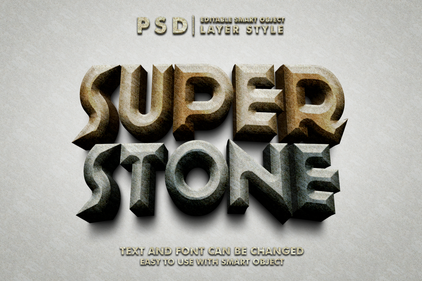 super stone 3d realistic text effect premium psd