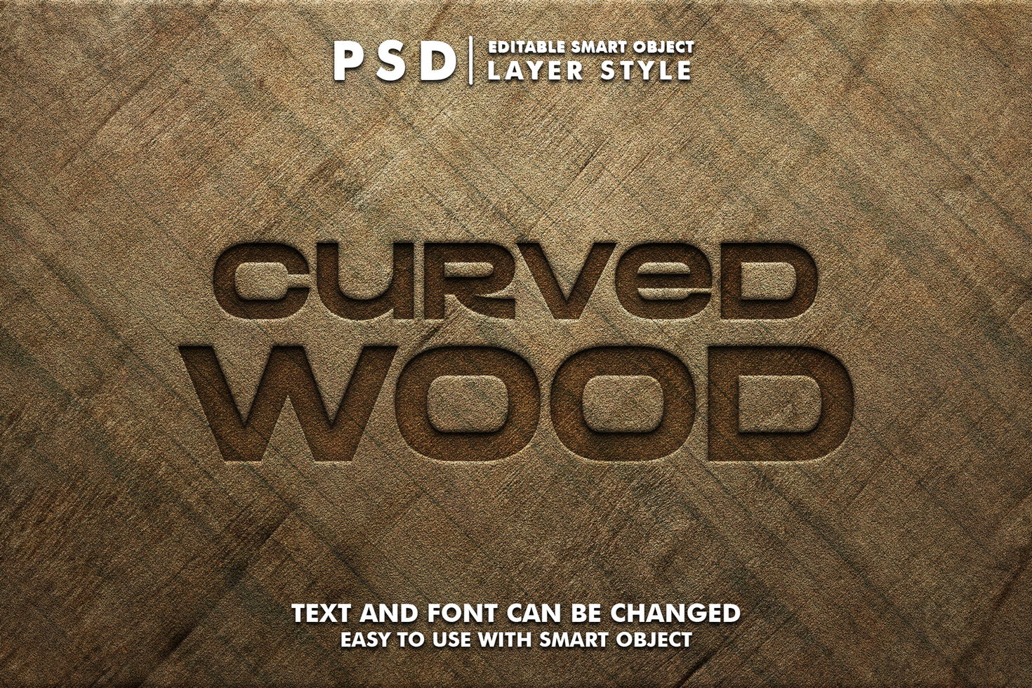hout 3d realistisch psd tekst effect
