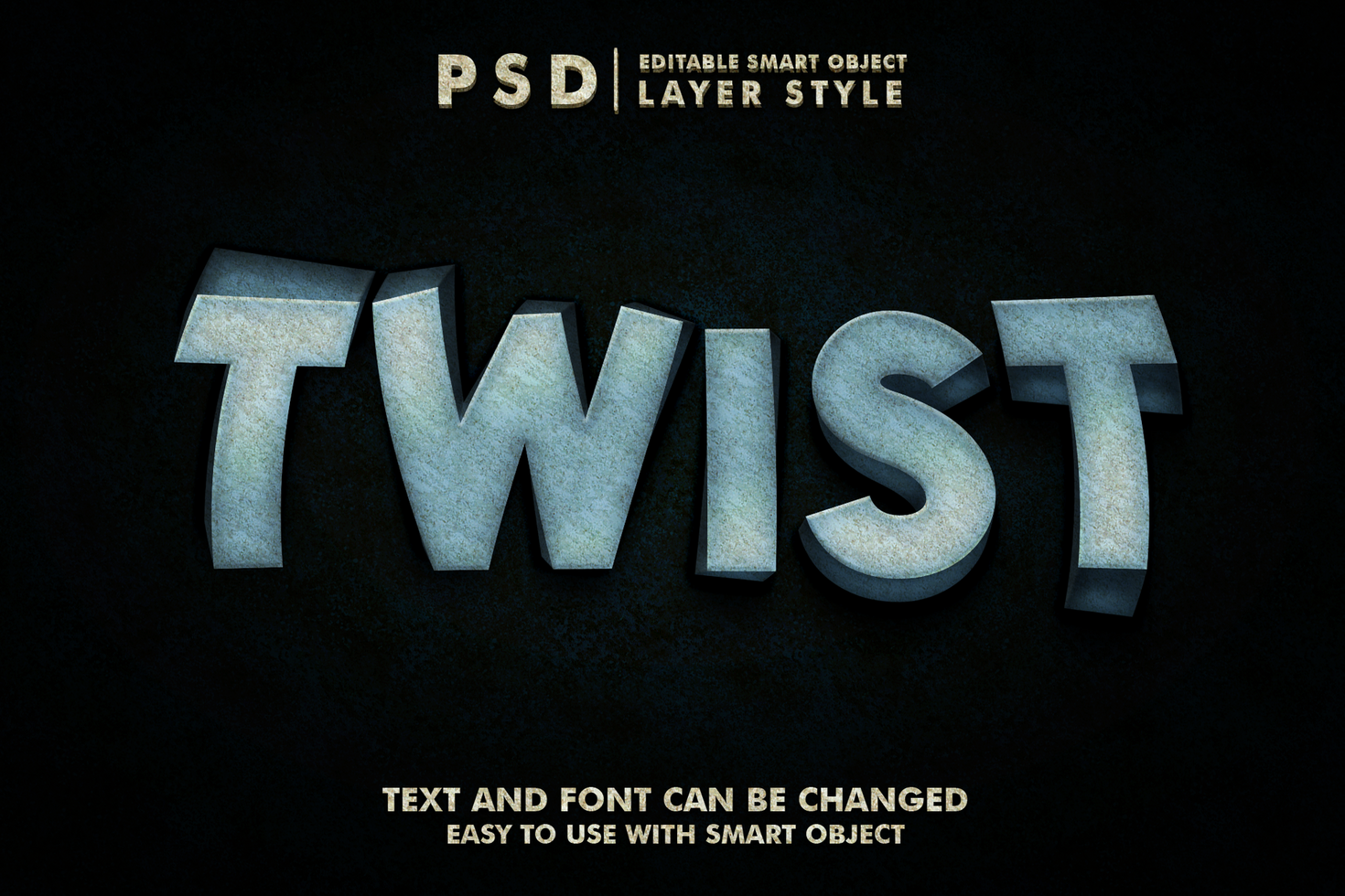 twist 3d text effect premium psd with smart object