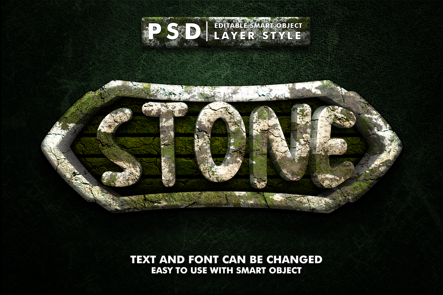 Stone Editable Text Effect psd