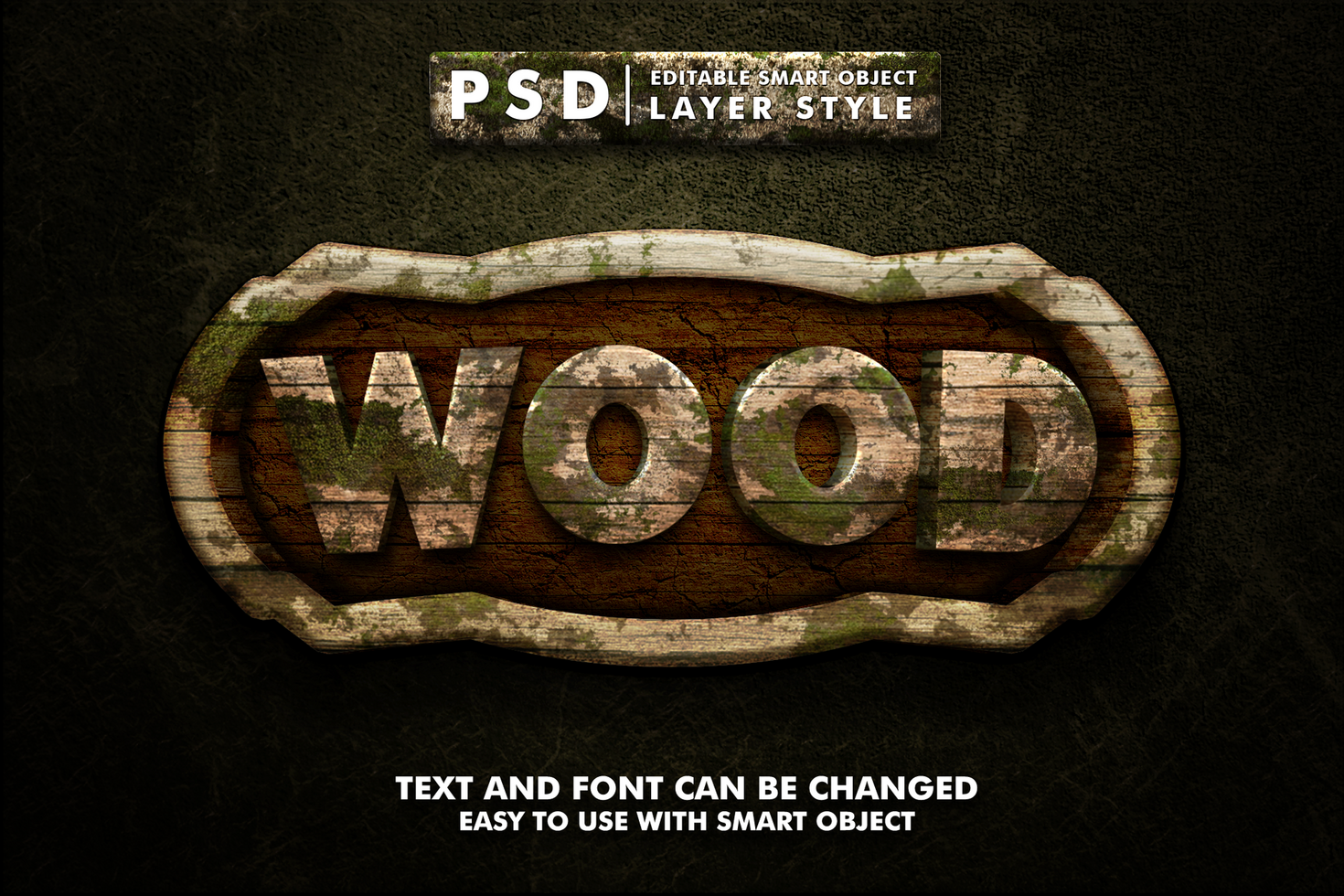 Wood Editable Text Effect psd