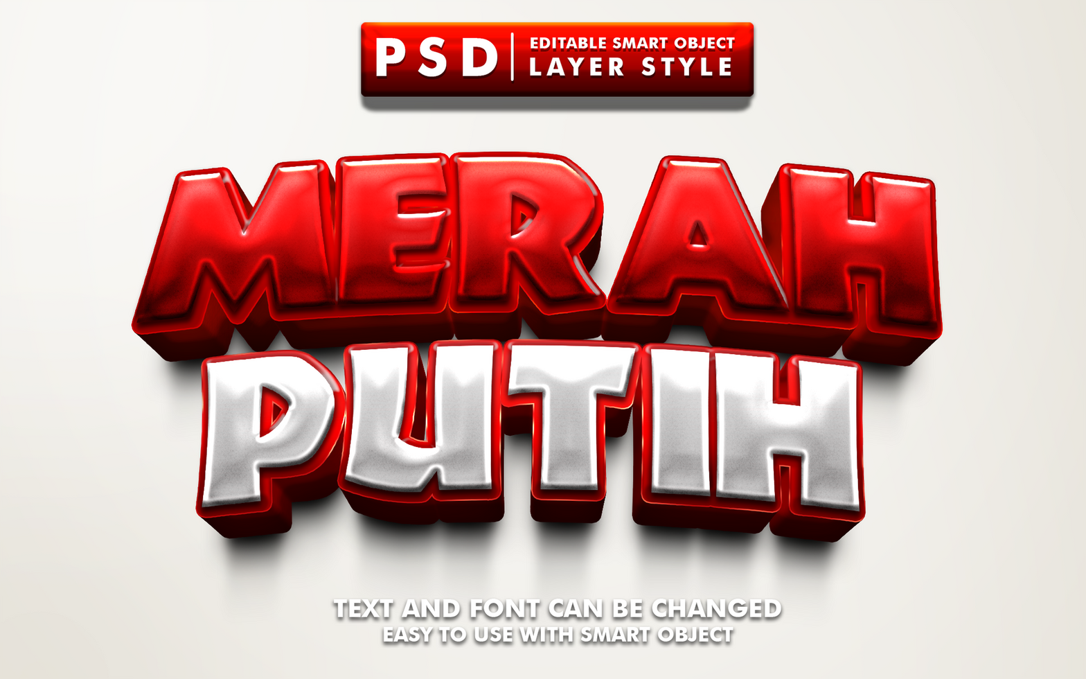 Indonesia Independence Day Editable Text Effect psd