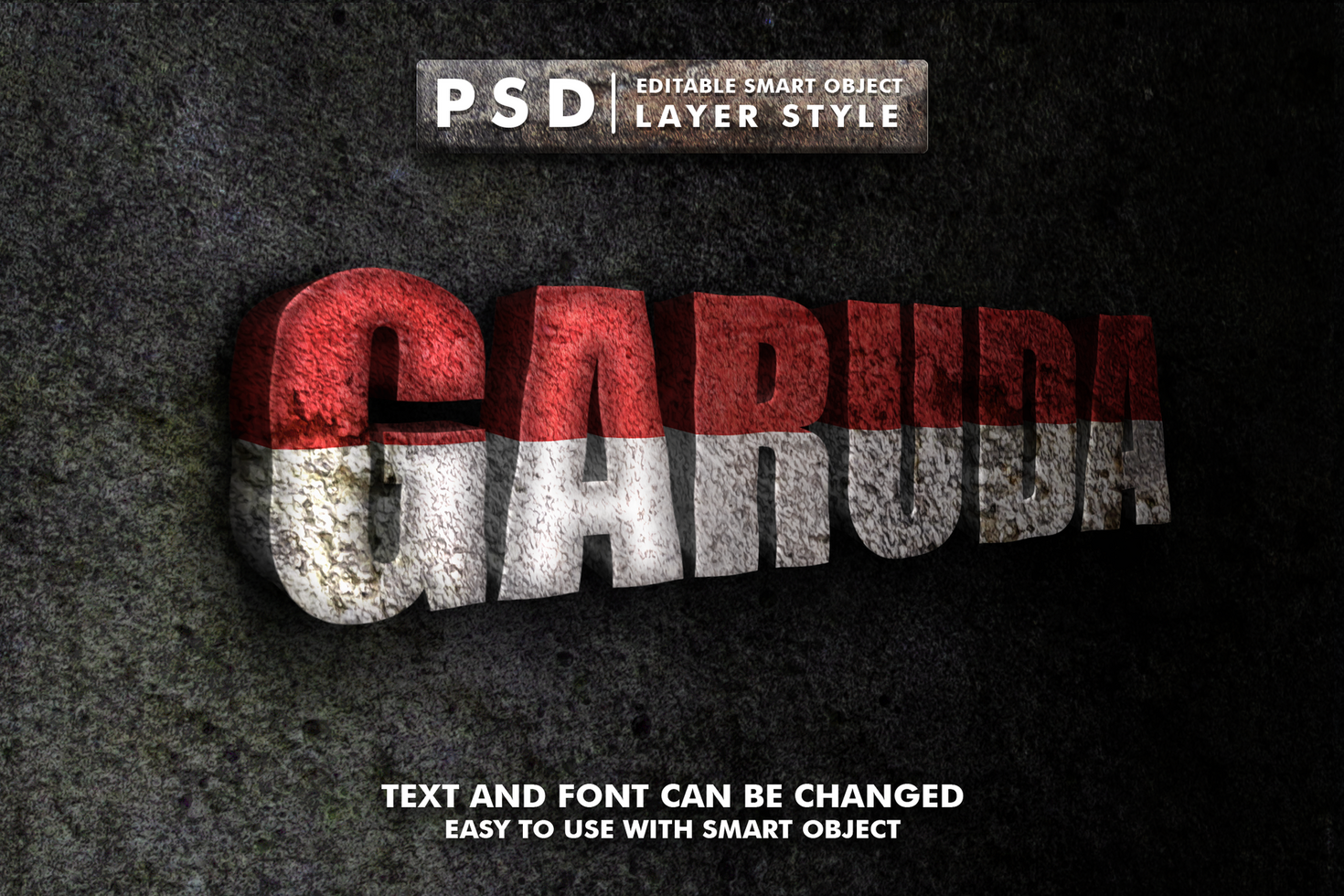 Indonesia Independence Day Editable Text Effect psd