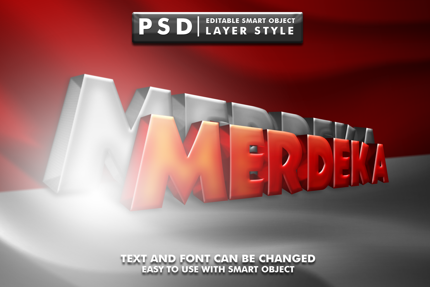 Indonesia Independence Day Editable Text Effect psd