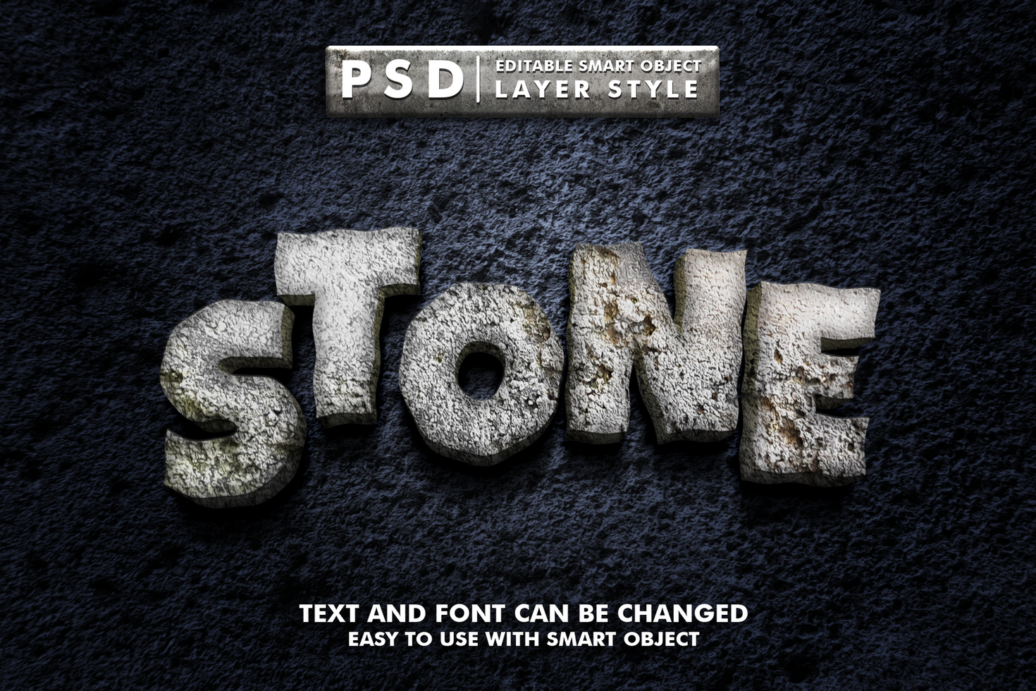 Stone Editable Text Effect psd