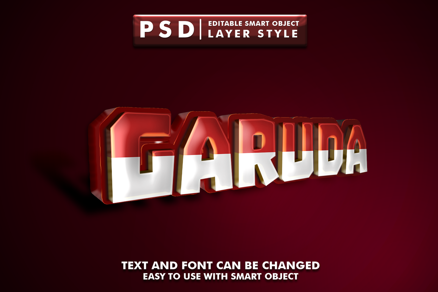 Indonesia Independence Day Editable Text Effect psd