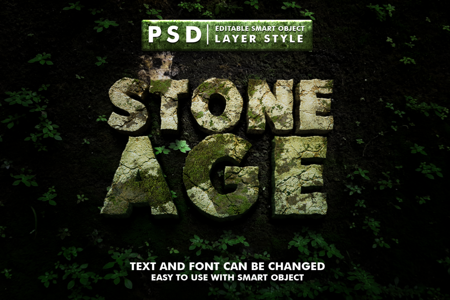 Stone Editable Text Effect psd