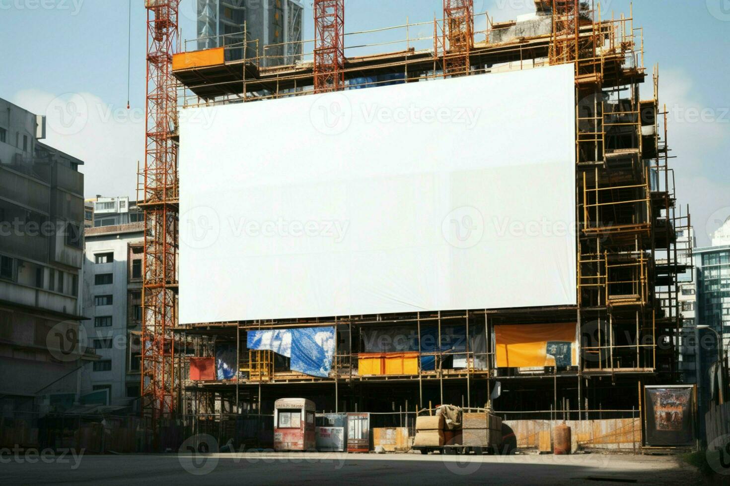 AI generated Construction visualization Scaffold and building mock up for efficient project planning AI Generated photo
