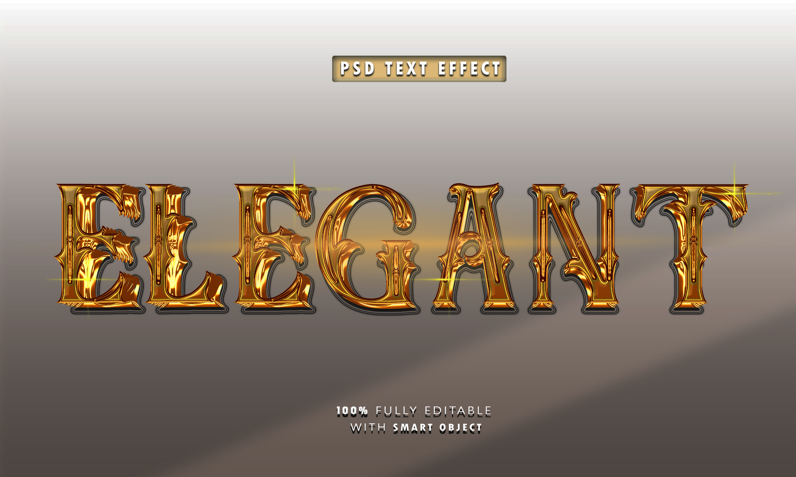 Elegant 3D Editable Text Style Effect psd