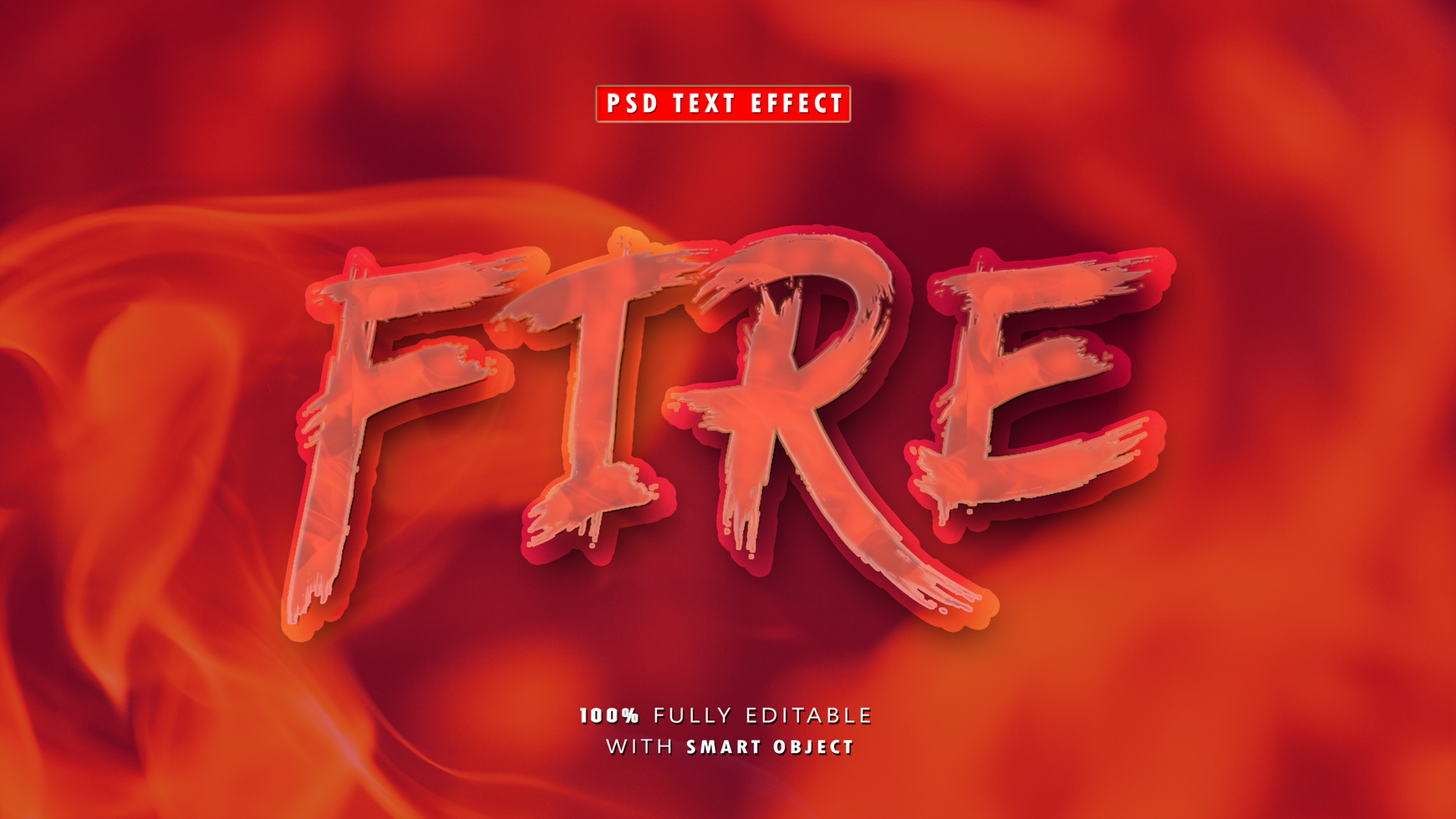 Fire Editable Text Style Effect psd