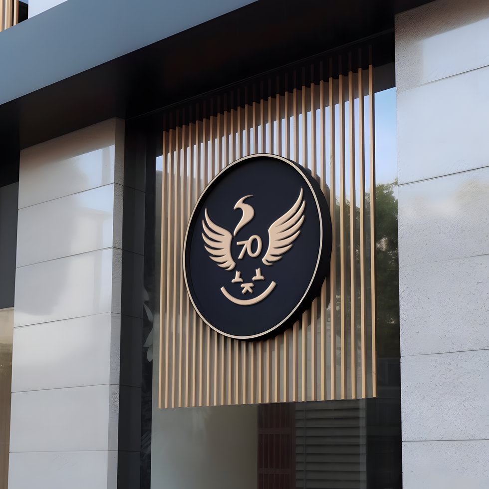 AI generated 3d logo mockup wall office company branding display background psd