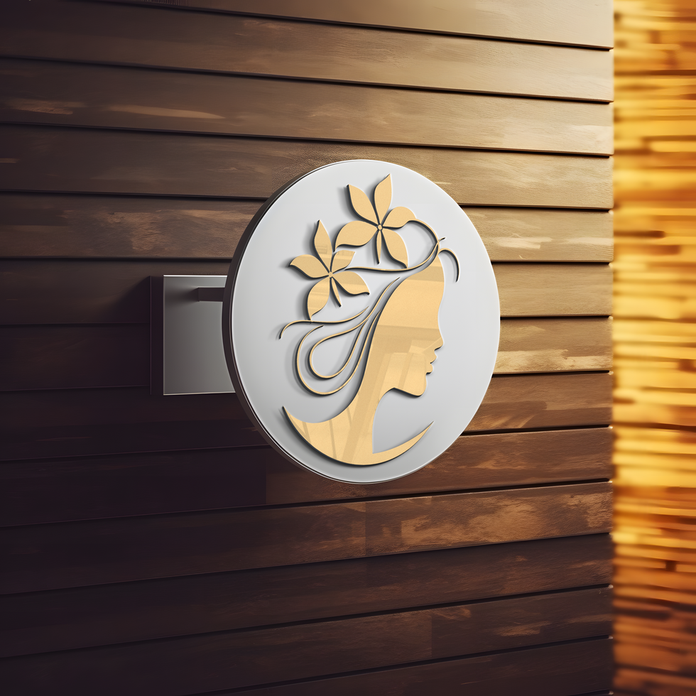 AI generated 3d logo mockup wall office company branding display background psd
