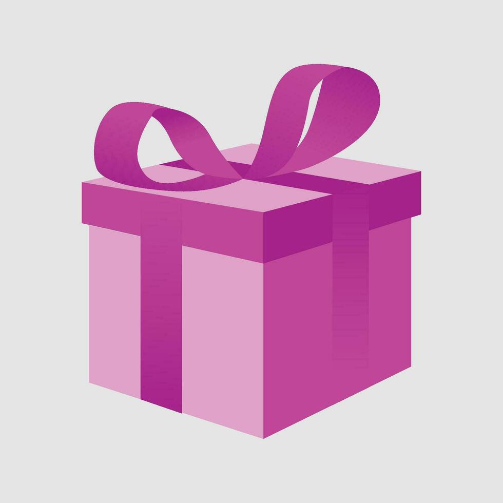 valentines box 3d in purple gradient vector