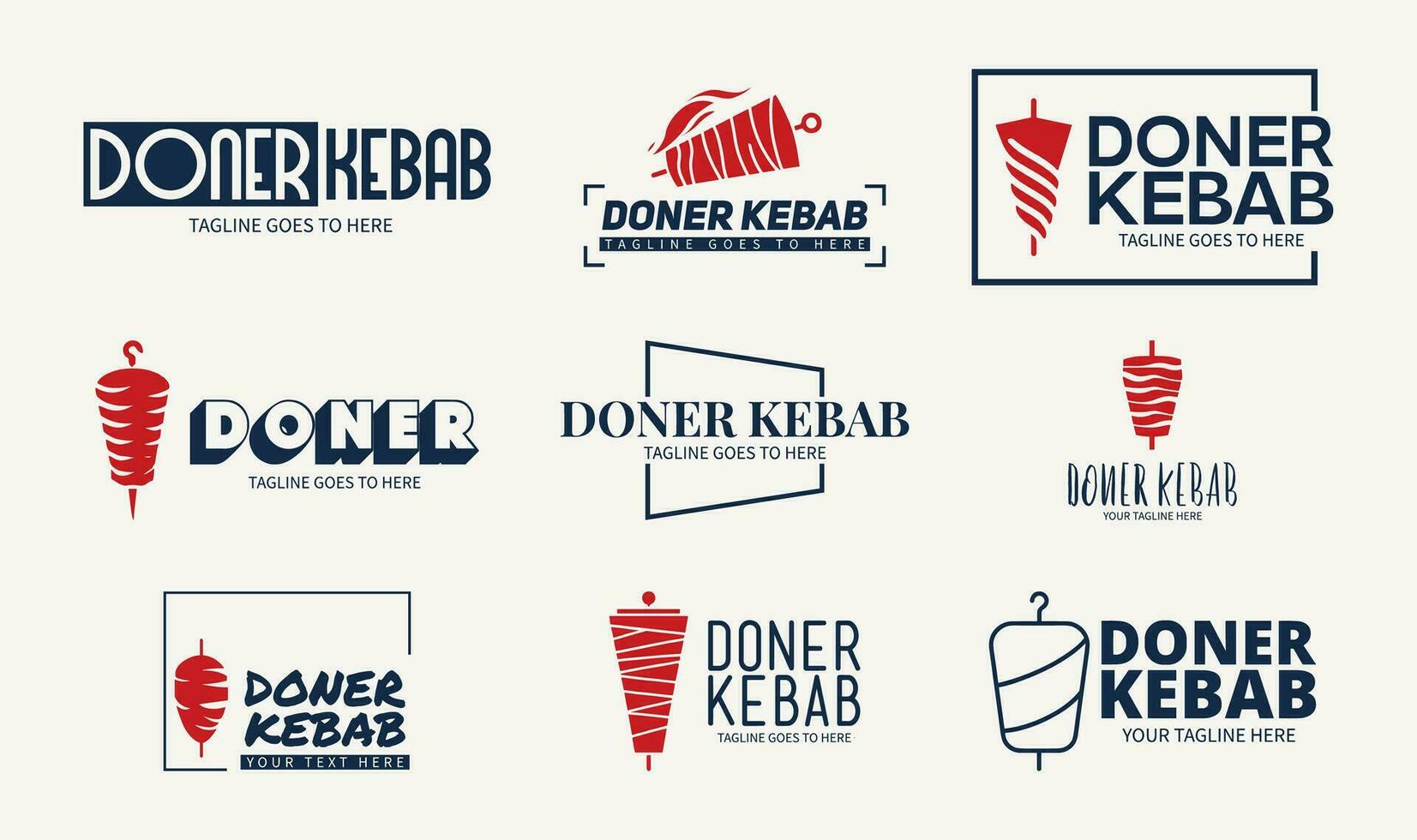 Shawarma logo for restaurants and markets. Doner kebab logo template. vector