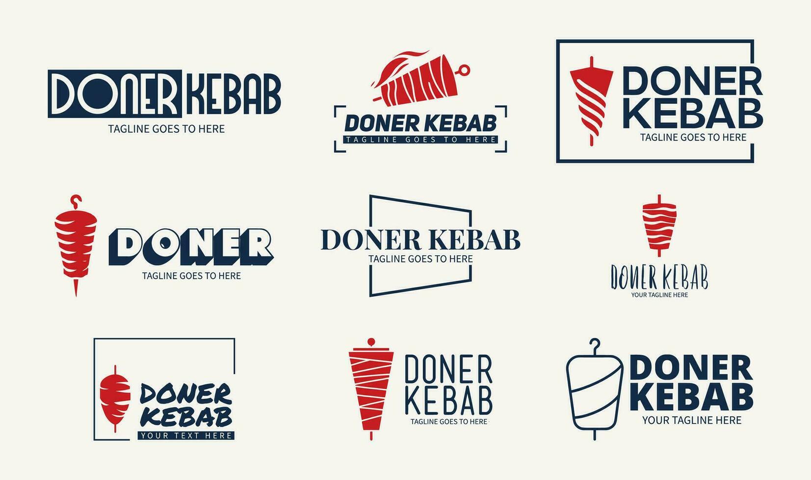 logotipo de shawarma para restaurantes y mercados. plantilla de logotipo de doner kebab. vector