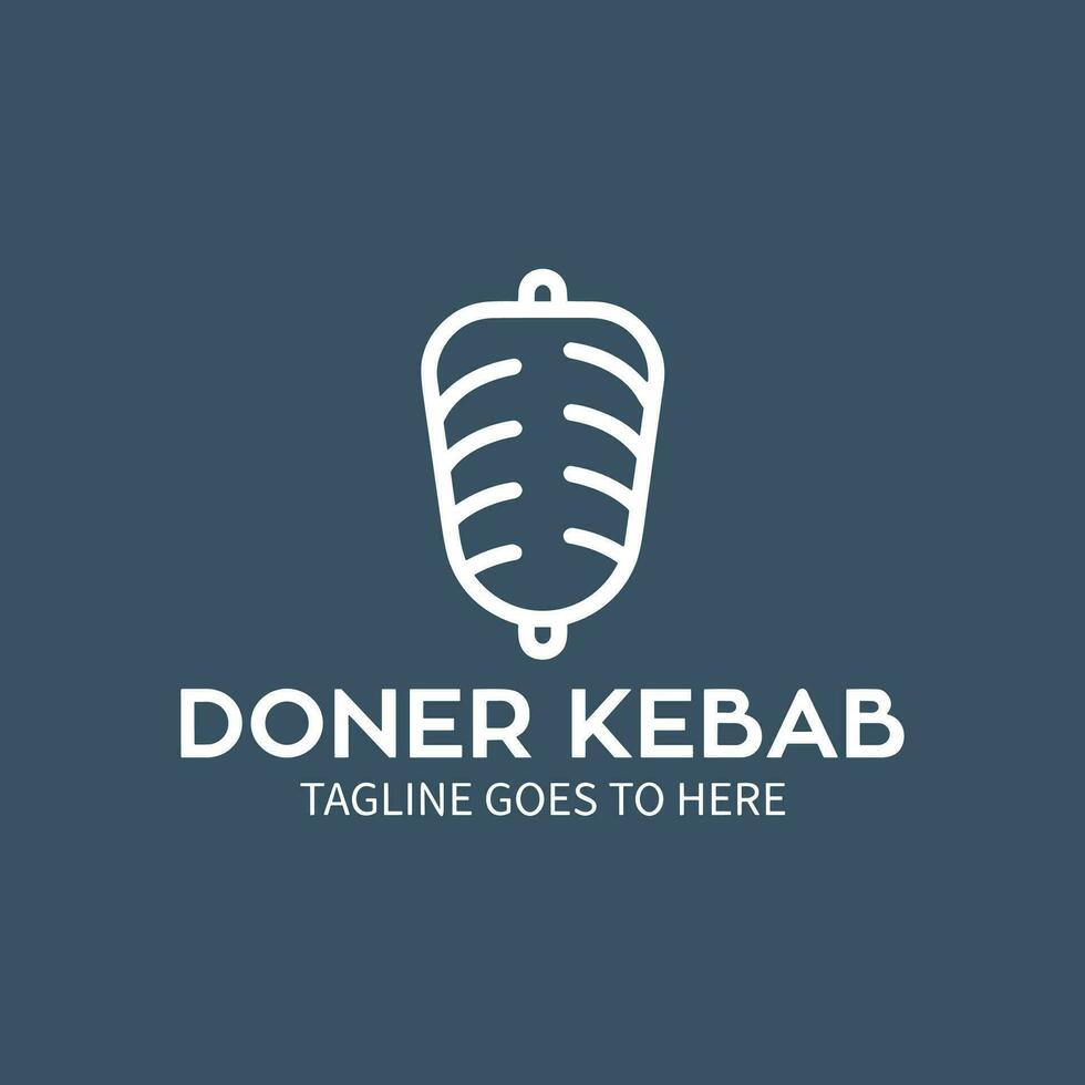 logotipo de shawarma para restaurantes y mercados. plantilla de logotipo de doner kebab. vector