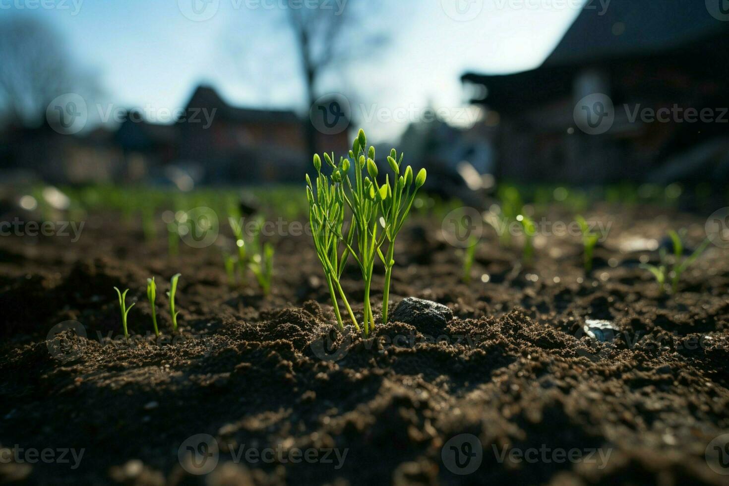 AI generated Climate action Planting a new tree to combat and mitigate climate change AI Generated photo