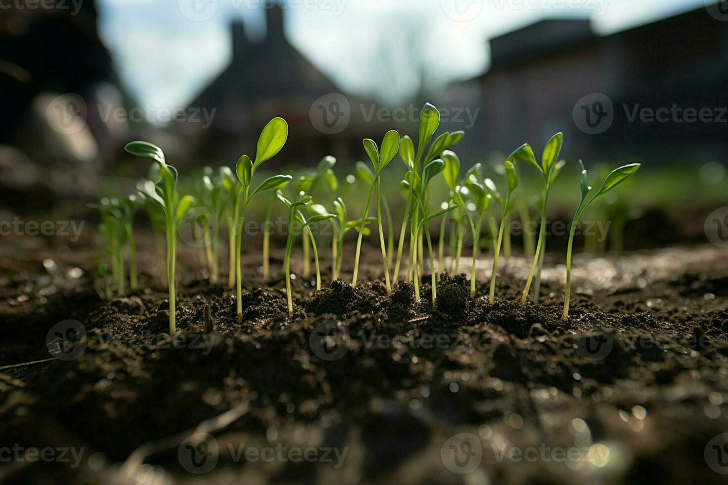 AI generated Green initiative New tree planted as part of the fight against climate change AI Generated photo