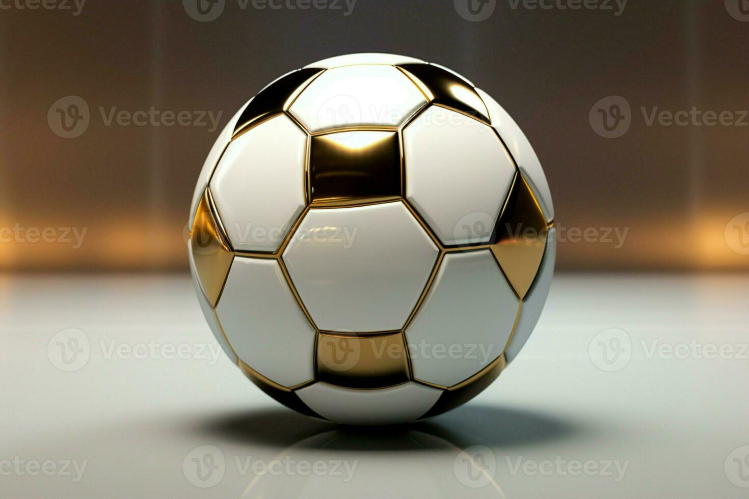 AI generated Soccer ball showcased against a light background capturing the spirit of the sport AI Generated photo