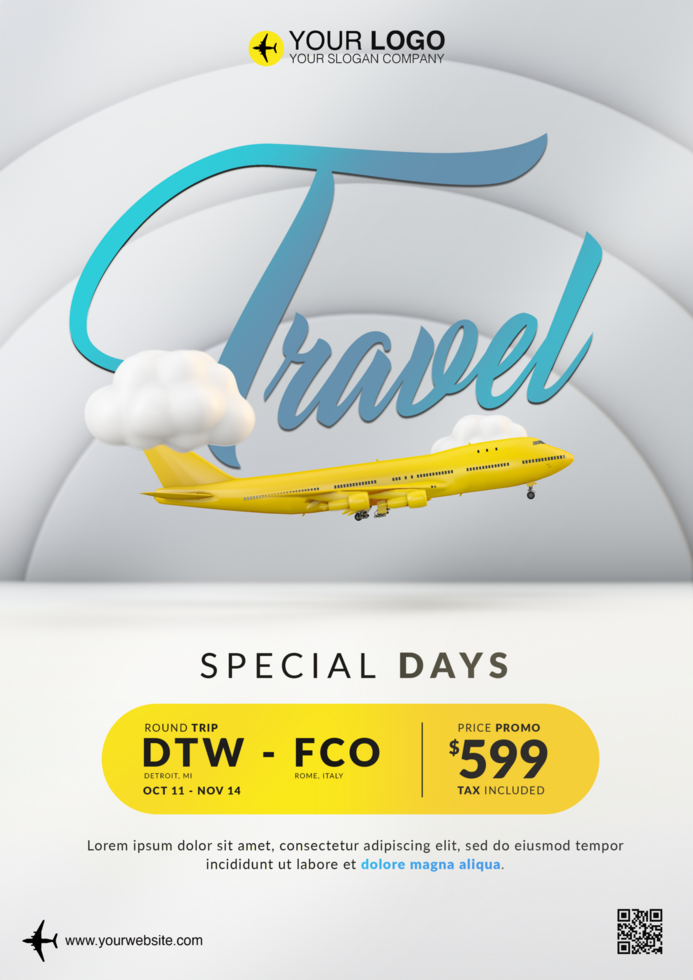 Special promo travel template psd