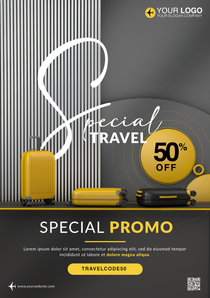 Spercial travel flyer template psd