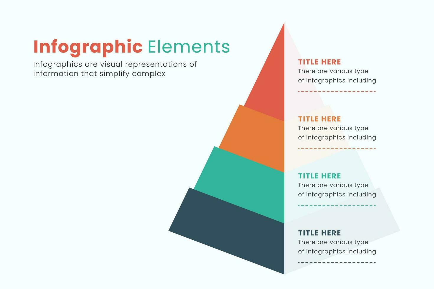 Pyramid infographic design element template, layout vector for presentation, banner, report, brochure, flyer.