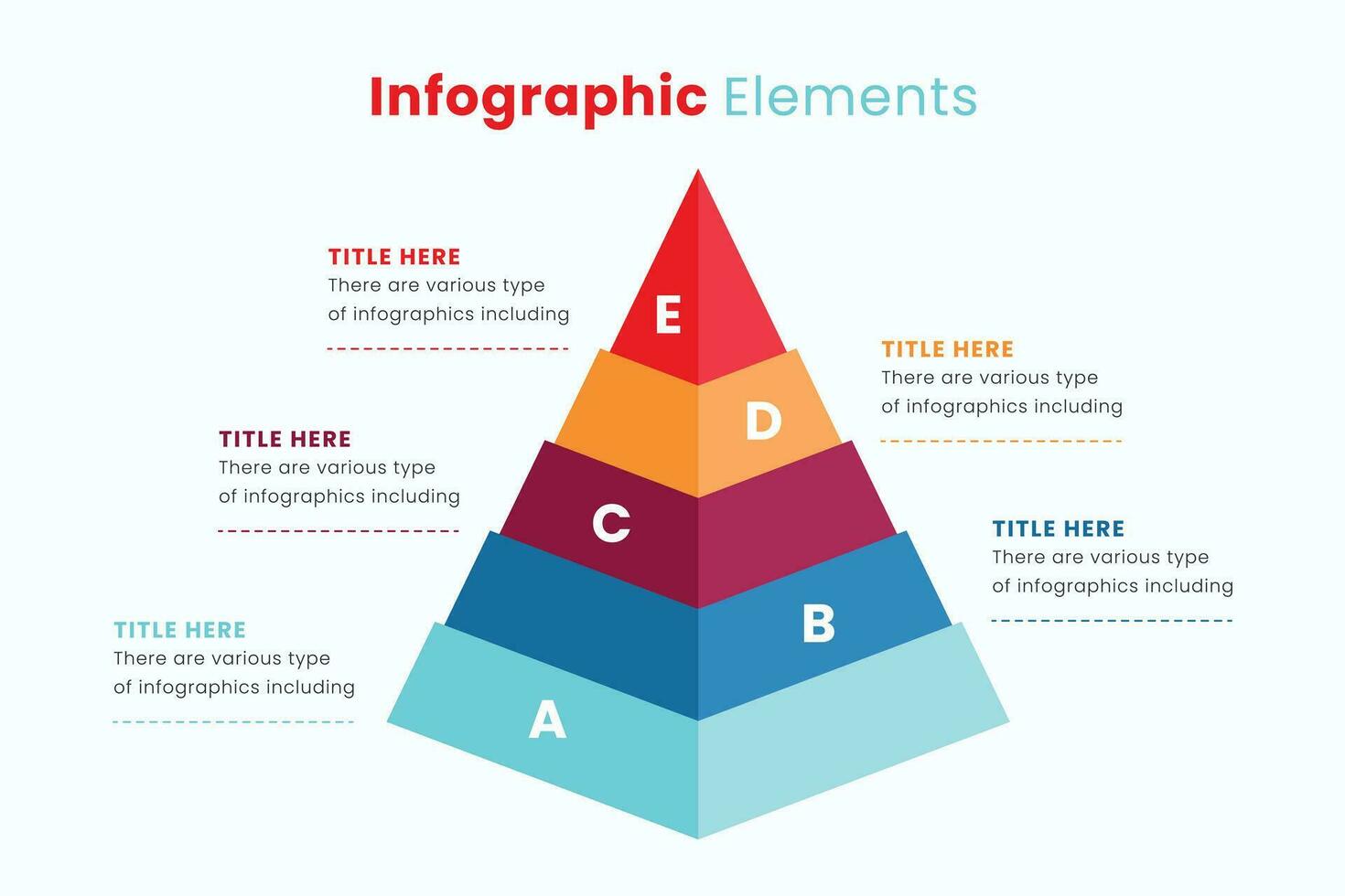 Pyramid infographic design element template, layout vector for presentation, banner, report, brochure, flyer.