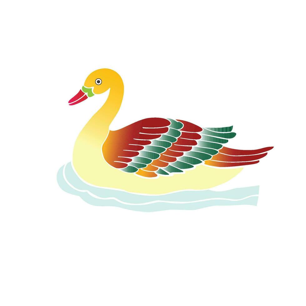 Duck vector coloring illustration