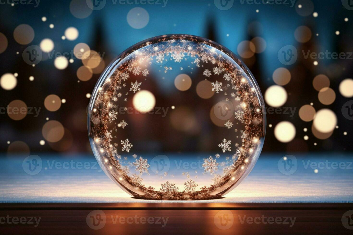 AI generated Festive 3D circle A frame background for celebrating the beauty of Christmas and New Year AI Generated photo