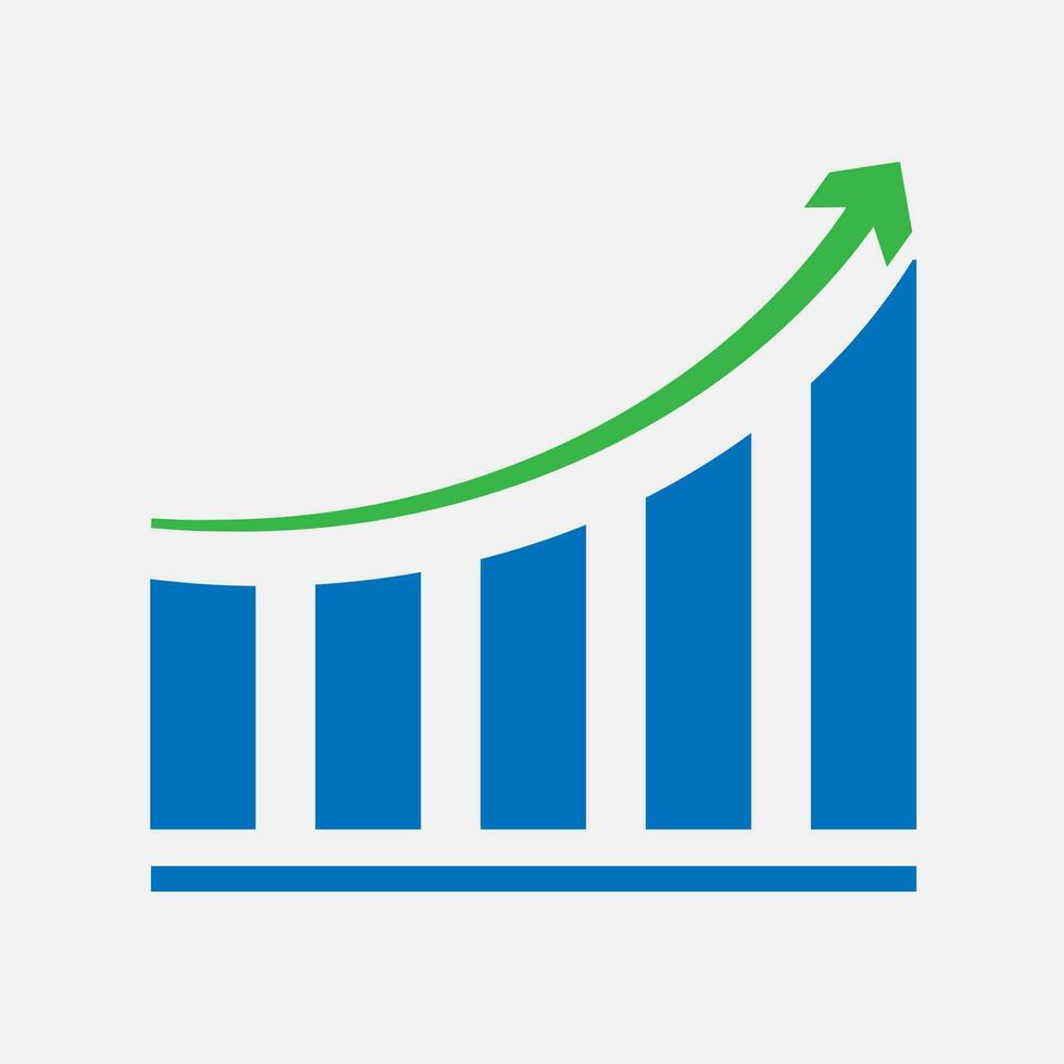 Growth chart diagram vector