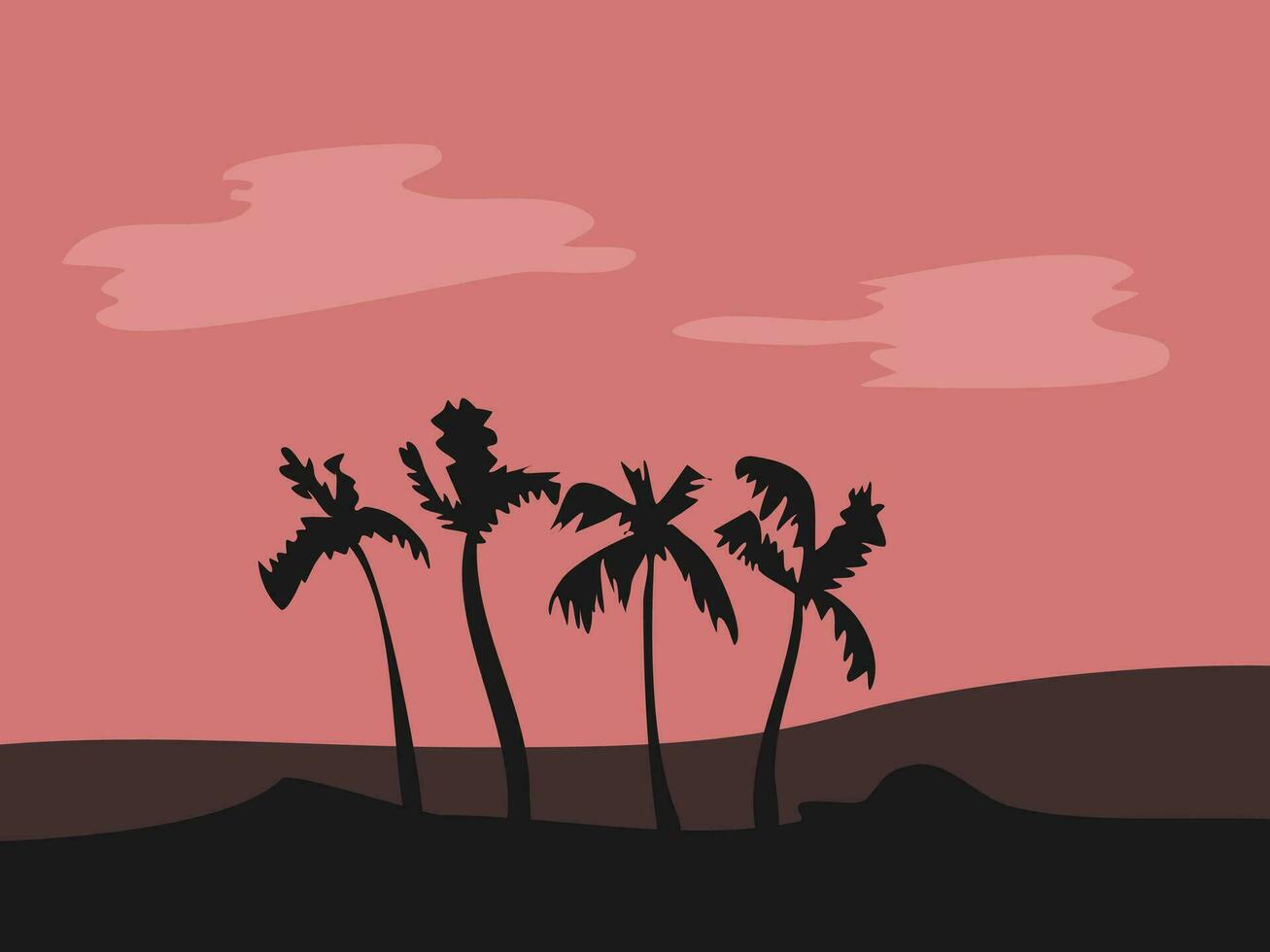 flat design beautiful scenery vector illustration