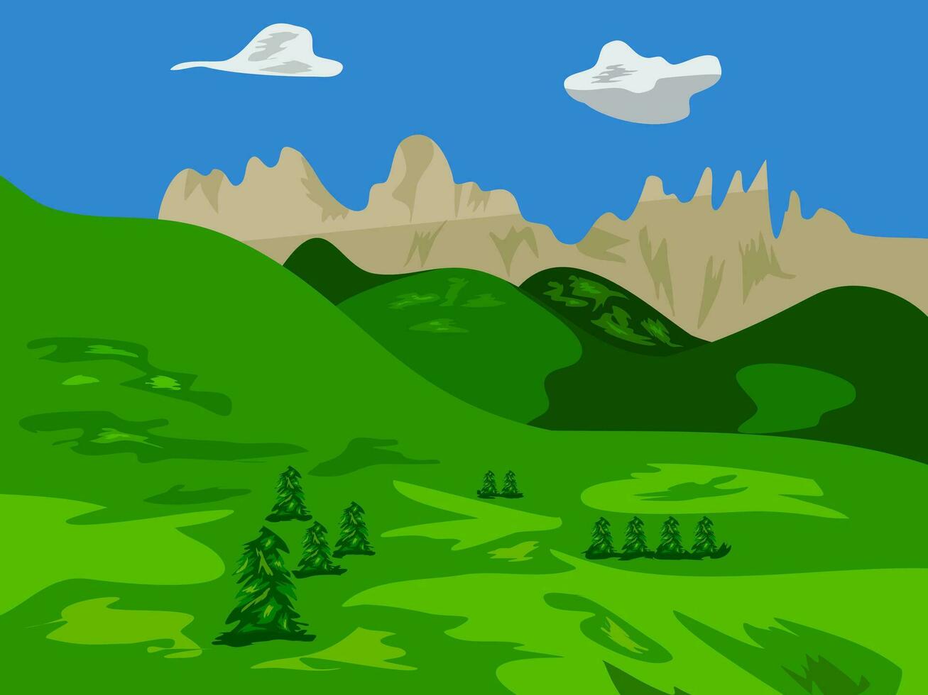 plano diseño hermosa paisaje vector ilustración