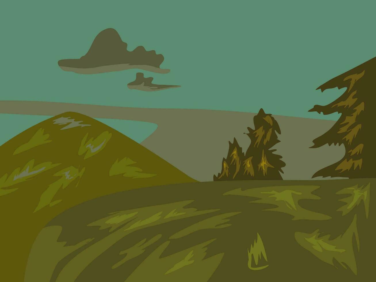 plano diseño hermosa paisaje vector ilustración