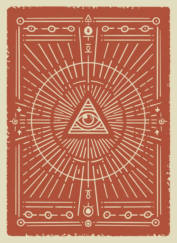 Retro Conspiracy Symbol Illustration Poster vector