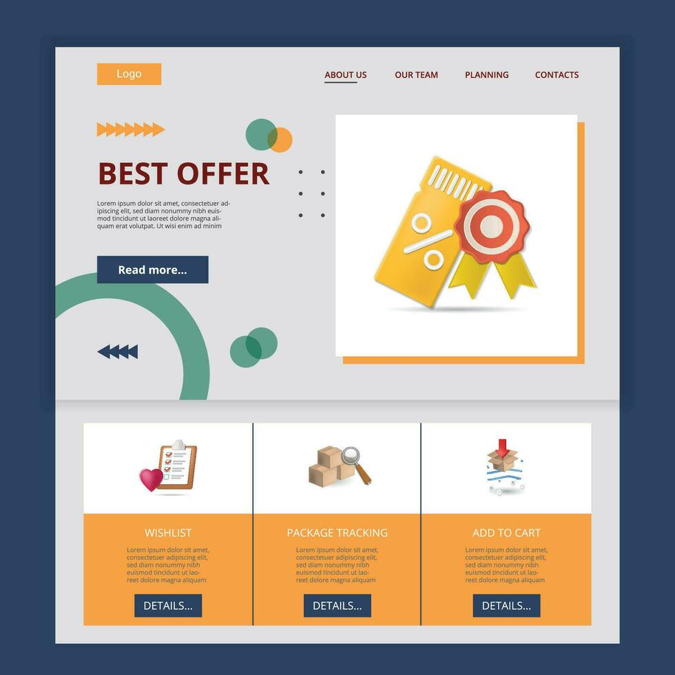 E-commerce landing page design template 36120236 Vector Art at Vecteezy
