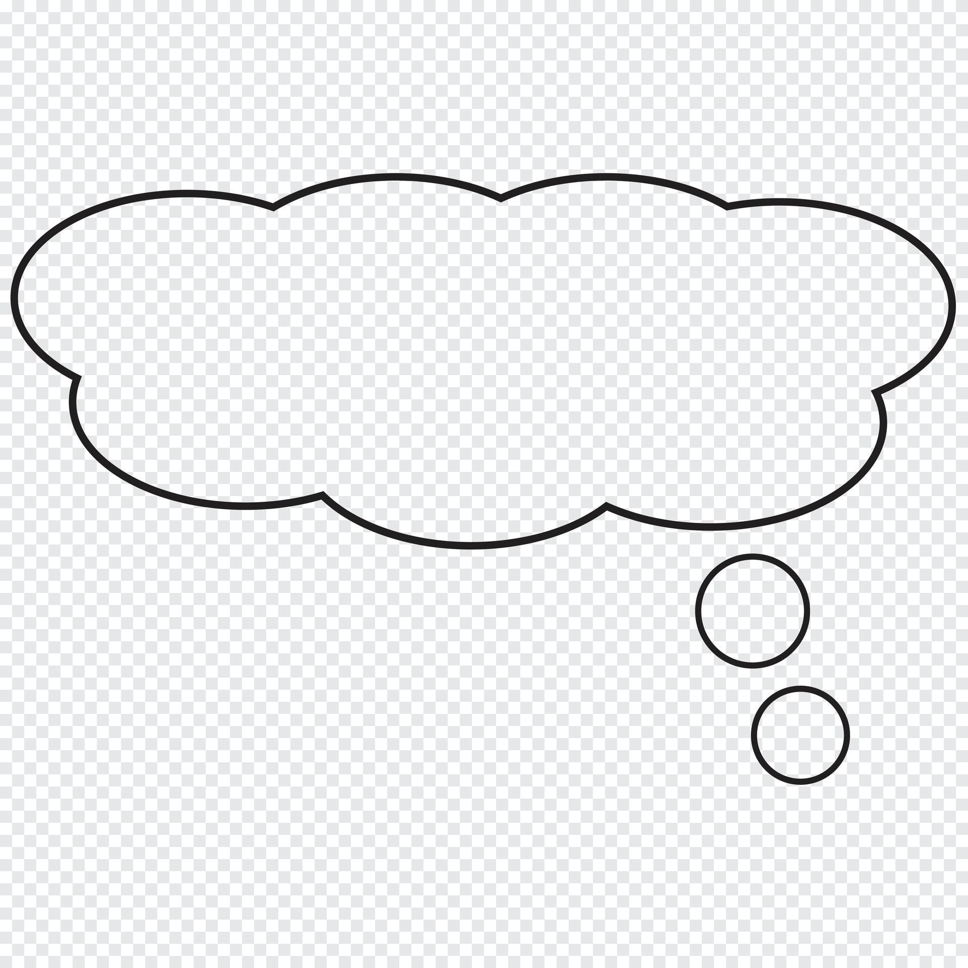 Dream cloud or bubble text template black color isolated in transparent