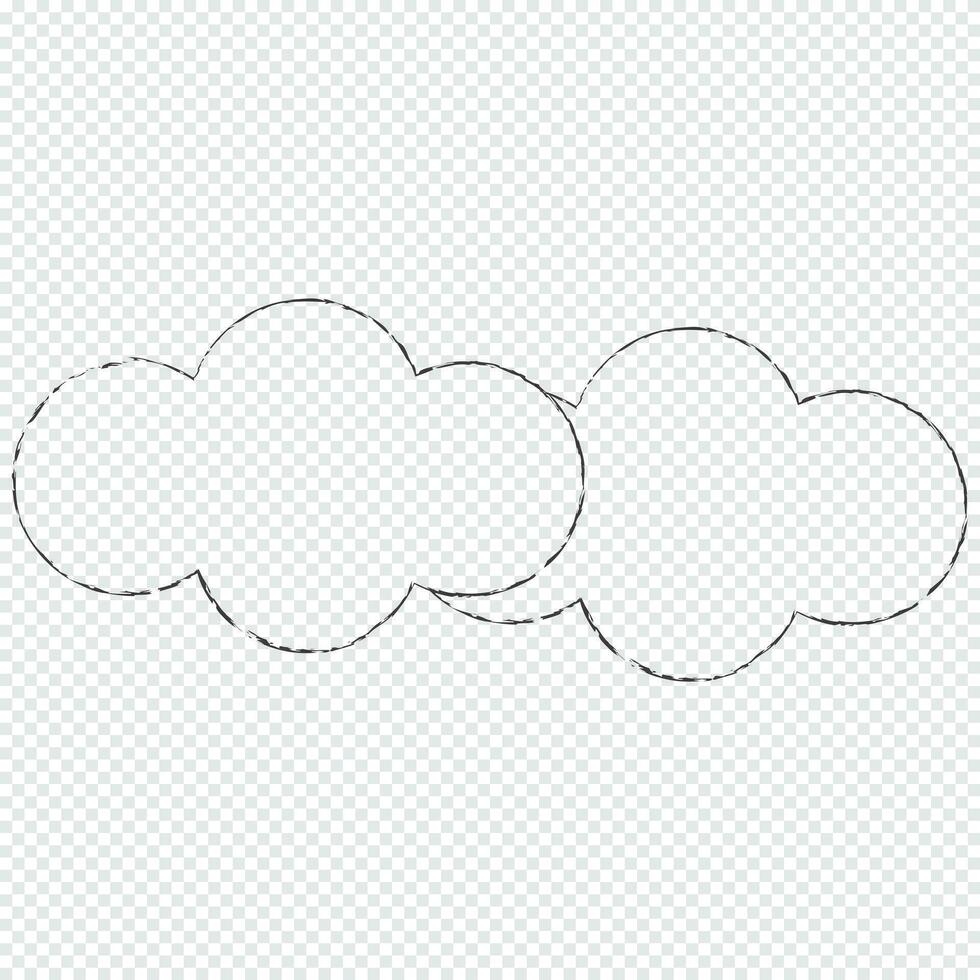 sueño nube o burbuja texto modelo negro color aislado en transparente antecedentes vector