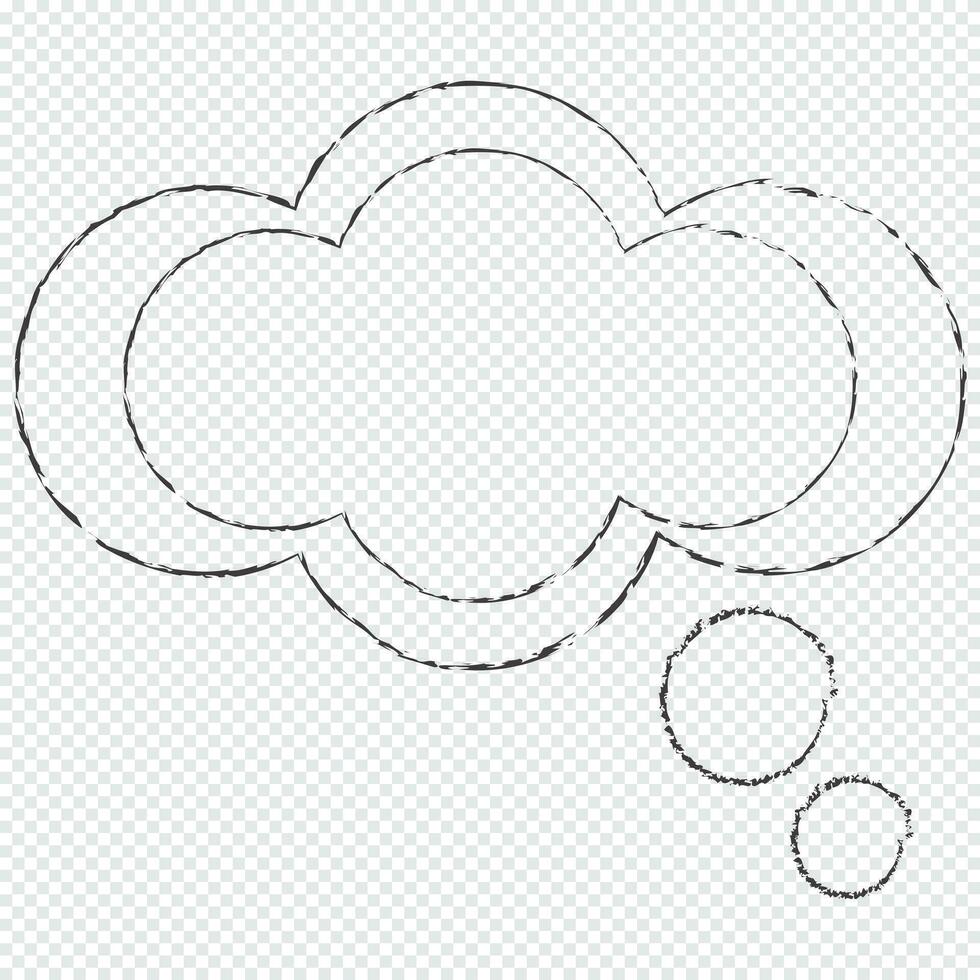 Dream cloud or bubble text template black color isolated in transparent background vector