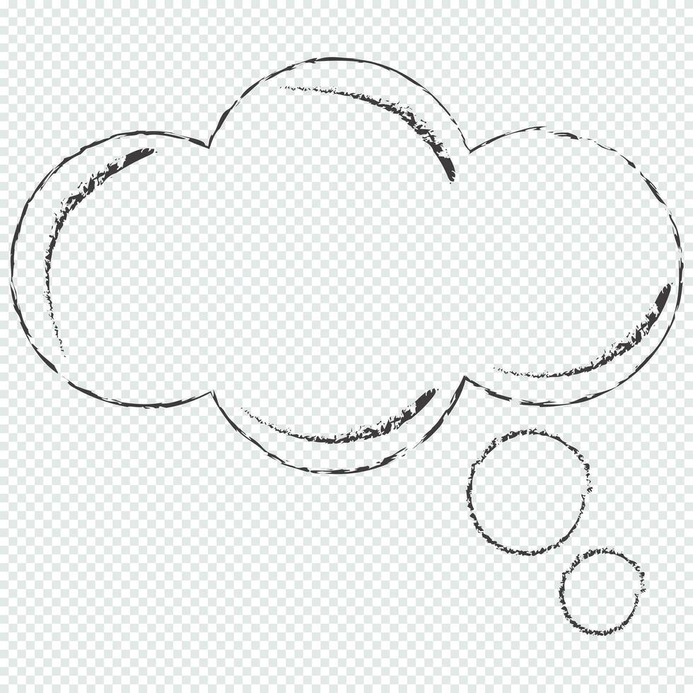 Dream cloud or bubble text template black color isolated in transparent background vector