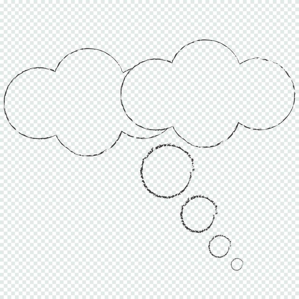 Dream cloud or bubble text template black color isolated in transparent background vector