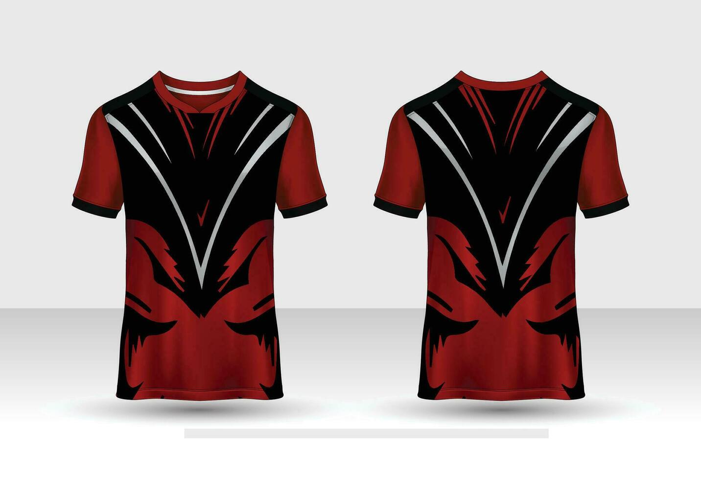 camiseta deporte jersey diseño modelo con geométrico línea antecedentes. deporte uniforme en frente vista. camisa burlarse de arriba para deporte club. vector ilustración