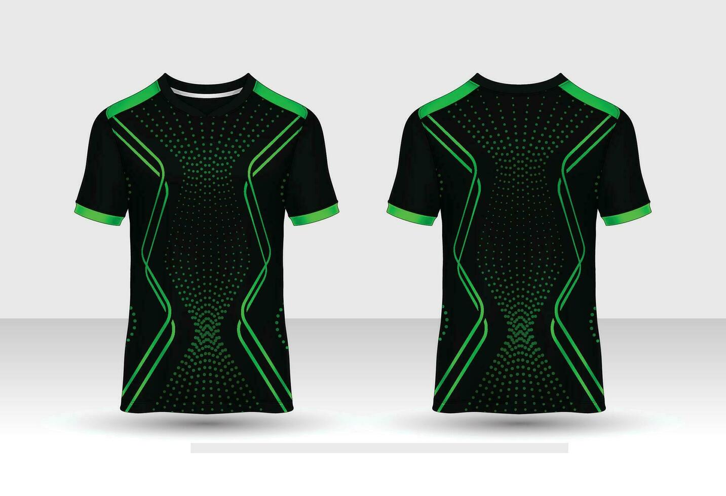 camiseta deporte jersey diseño modelo con geométrico línea antecedentes. deporte uniforme en frente vista. camisa burlarse de arriba para deporte club. vector ilustración