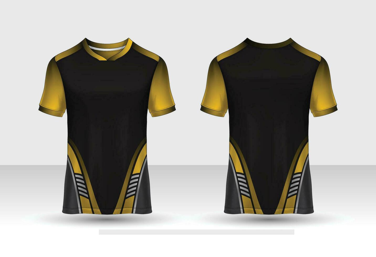 plantilla de diseño deportivo de camiseta, maqueta de camiseta de fútbol para club de fútbol. Vista frontal y trasera uniforme. vector