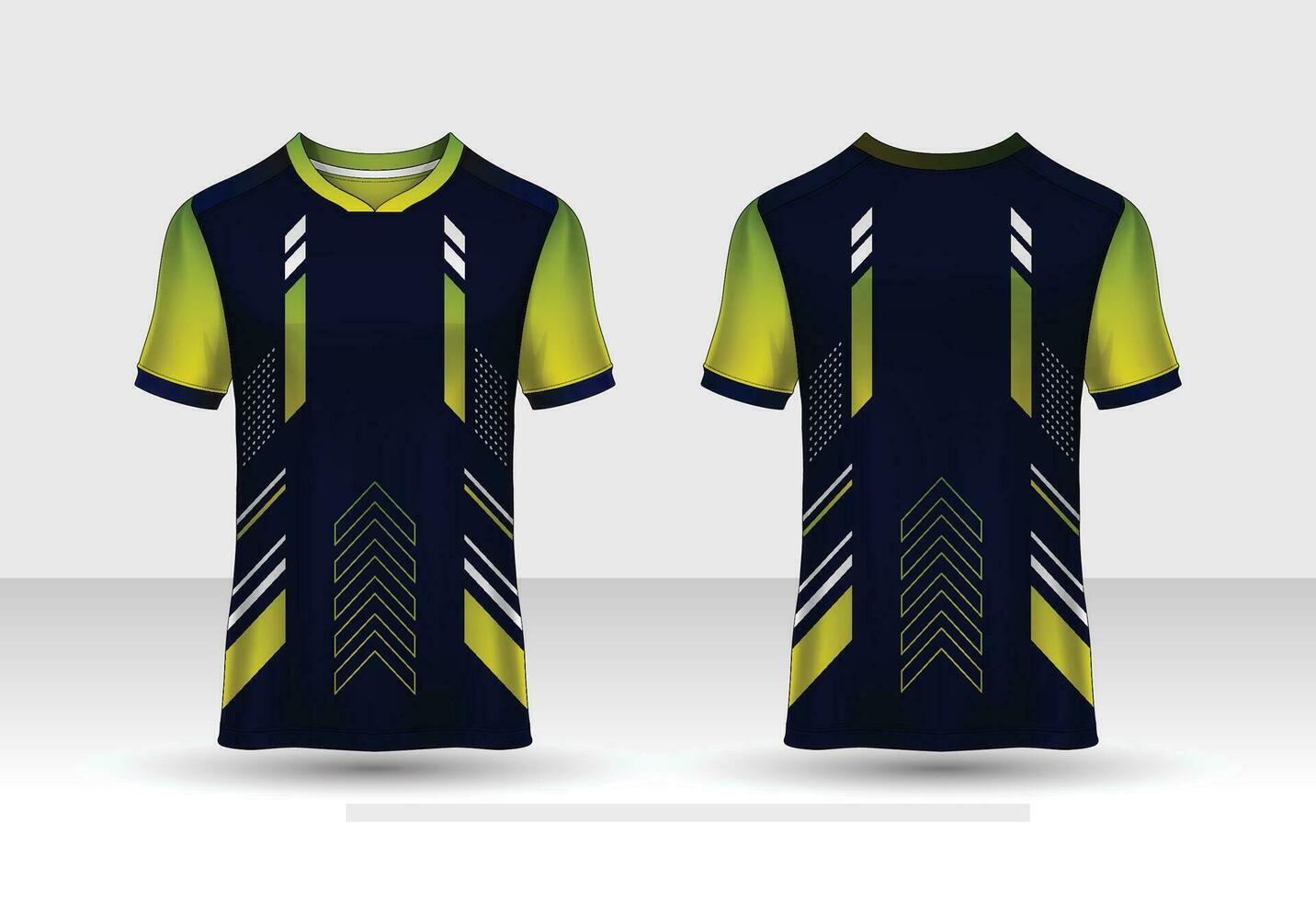 plantilla de diseño deportivo de camiseta, maqueta de camiseta de fútbol para club de fútbol. Vista frontal y trasera uniforme. vector