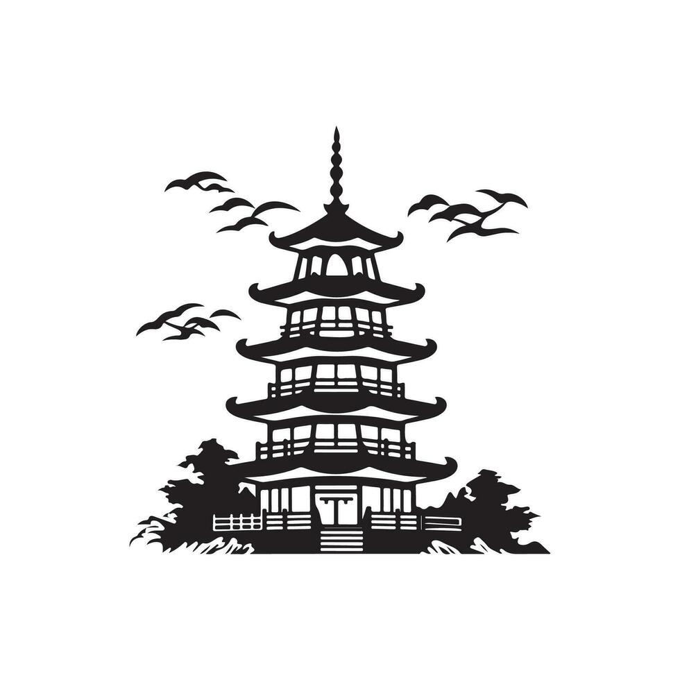 Japanese Pagoda Vector Art, Icons, and Graphics