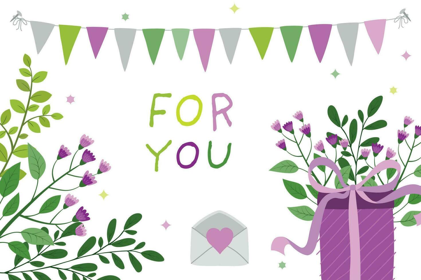 A hand drawn set of twigs with berries and leaves. Vector botanical illustration with decorative elements and lettering