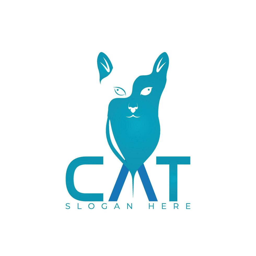 Cat logo design vector Illustration, Cat icon design, pet care vector template