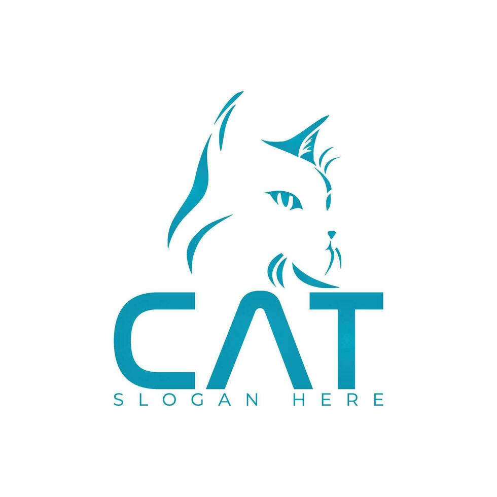 Cat logo design vector Illustration, Cat icon design, pet care vector template