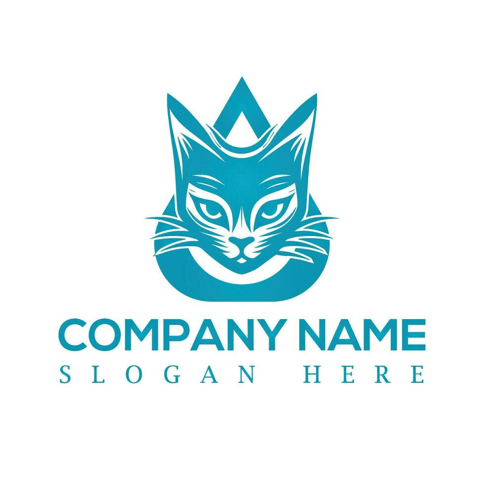 Cat logo design vector Illustration, Cat icon design, pet care vector template